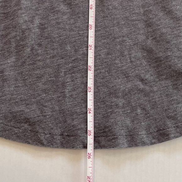 PINK Victoria's Secret Gray Varsity Stripe Logo Long Sleeve V-Neck T-Shirt, M - Picture 9 of 9